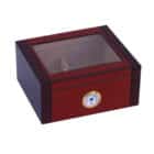 Ξύλινος Humidor / Υγραντήρας Brown 30 πούρων με τζάμι καφέ χρώμα