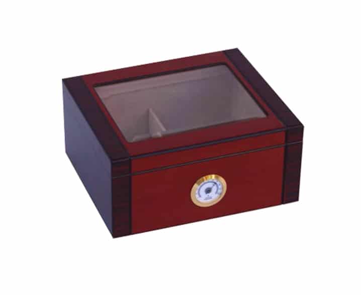Ξύλινος Humidor / Υγραντήρας Brown 30 πούρων με τζάμι Ξύλινος Humidor / Υγραντήρας Brown 30 πούρων με τζάμι καφέ χρώμα