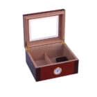 Ξύλινος Humidor / Υγραντήρας Brown 30 πούρων με τζάμι καφέ χρώμα και ανοιχτό καπάκι