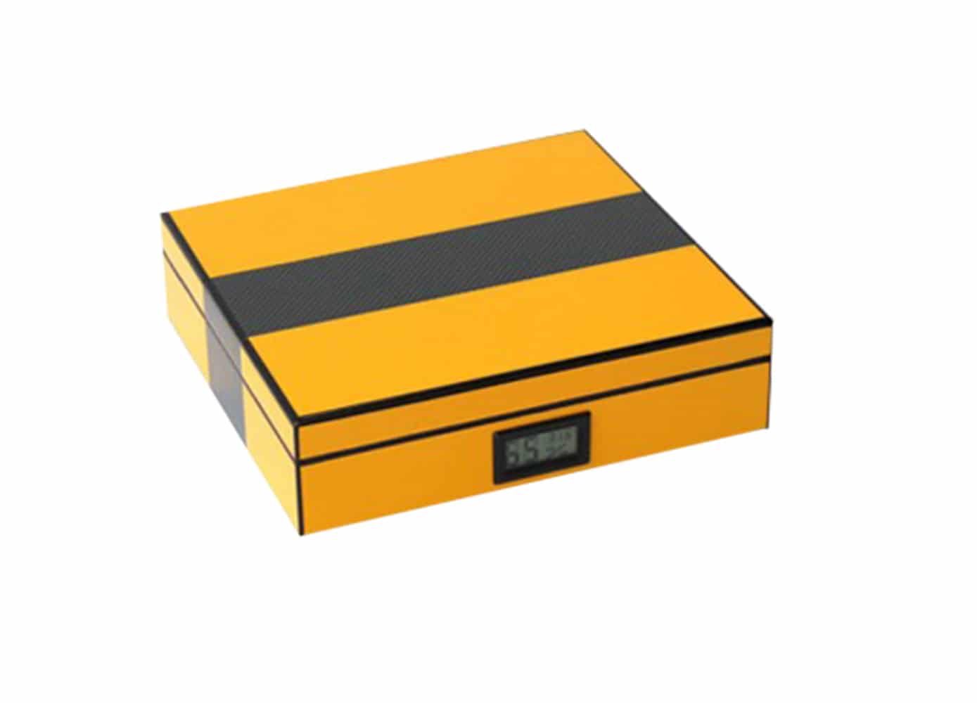 Ξύλινος Υγραντήρας / Κίτρινος - Carbon Fiber Look για 25 Πούρα Ξύλινος Υγραντήρας / Κίτρινος - Carbon Fiber Look για 25 Πούρα