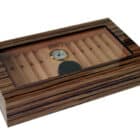 Καφέ Υγραντήρας / Humidor με Γυάλινο Παράθυρο για 20 -25 Πούρα ξύλινος