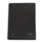 Δερμάτινο Πορτοφόλι Tri-Fold Black μαύρο χρώμα με φερμουάρ