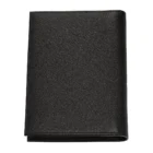 Δερμάτινο Πορτοφόλι Tri-Fold Black μαύρο χρώμα με φερμουάρ