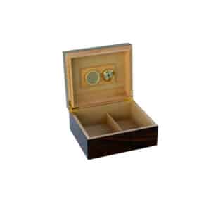 Ξύλινος Υγραντήρας / Humidor Καφέ Γυαλιστερός για 25 Πούρα με ανοιχτό καπάκι