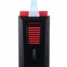 Αναπτήρας SLIDE Double Jet Punch Μαύρος-Κόκκινος αντιανεμικός βουτανίου επαναγεμιζόμενος αναμμένος με ανοιχτό καπάκι και φλόγα