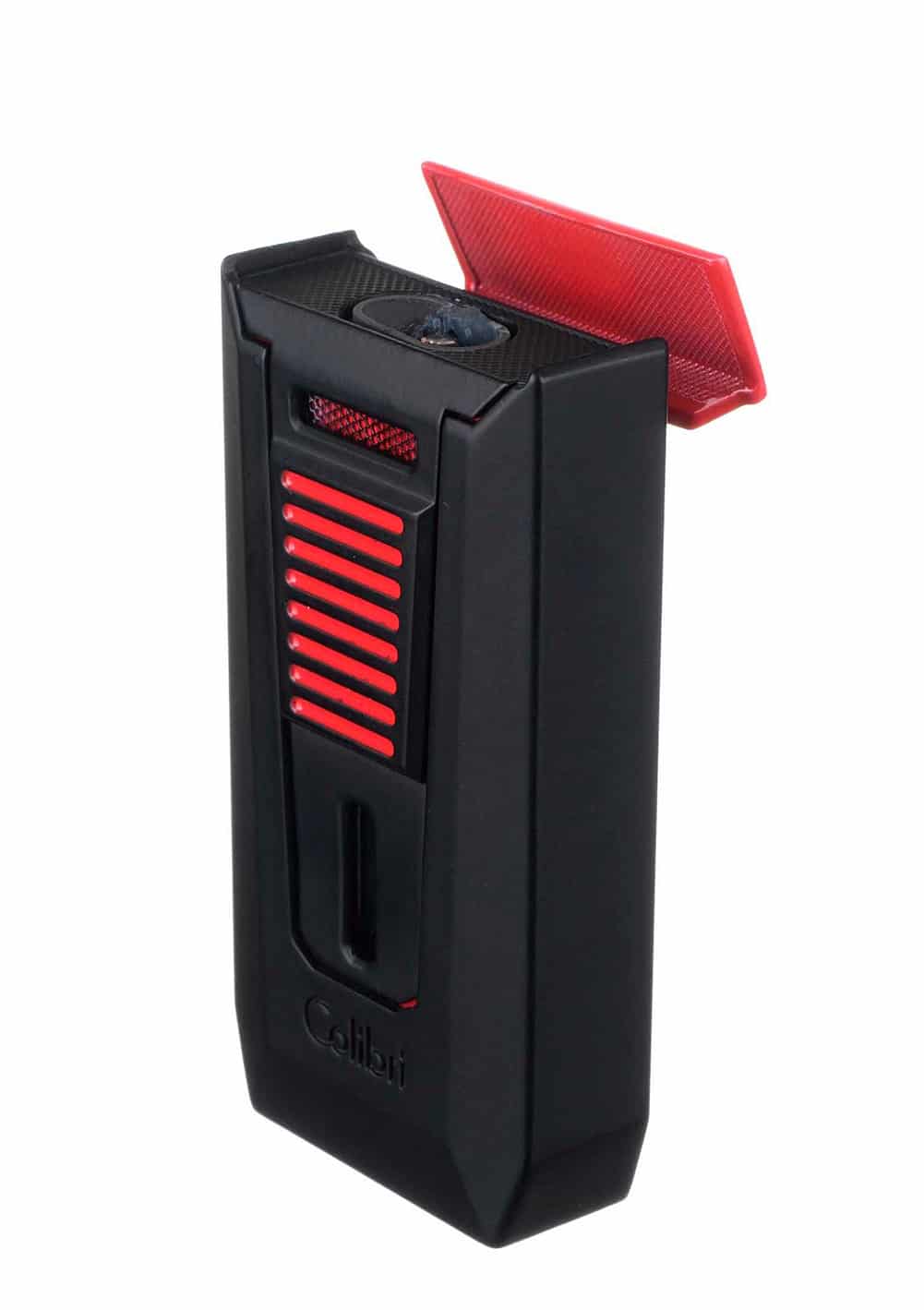 Αναπτήρας SLIDE Double Jet Punch Μαύρος-Κόκκινος αντιανεμικός βουτανίου επαναγεμιζόμενος