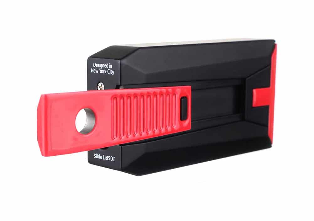 Αναπτήρας SLIDE Double Jet Punch Μαύρος-Κόκκινος αντιανεμικός βουτανίου επαναγεμιζόμενος
