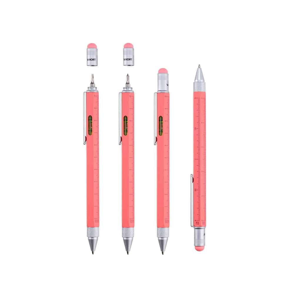 Construction Στυλό με χάρακα-μέτρο σε κοραλλί ροζ χρώμα