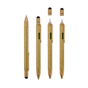 Construction Στυλό με χάρακα-μέτρο σε χρυσό χρώμα