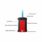 Daytona Single-jet Flame Lighter Black-Red αναπτήρας αντιανεμικός μαύρος-κόκκινος επαναγεμιζόμενος βουτανίου αναμμένος