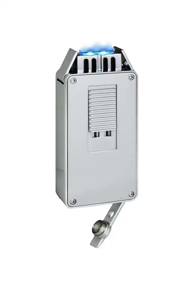 Αναπτήρας Wide Flame Silver Με Punch αντιανεμικός επαναγεμιζόμενος βουτανίου μεταλλικός ασημένιος με πουροκόφτη