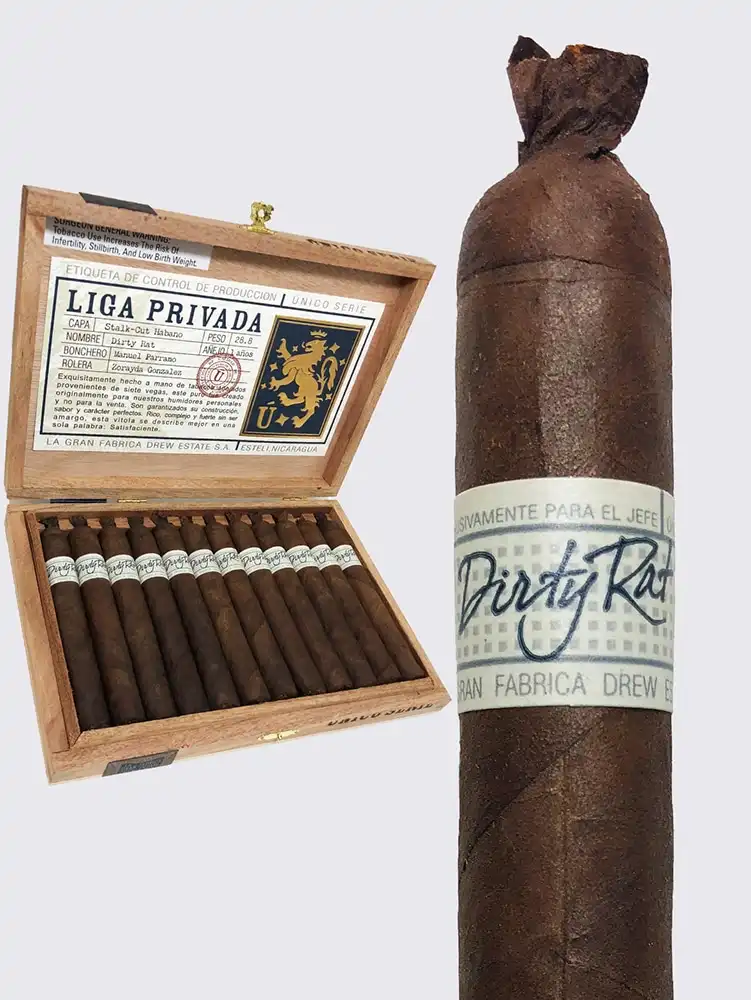 Liga Privada Unico Dirty Rat πούρο Νικαράγουας Ονδούρας μέσα στο ξύλινο κουτί τους