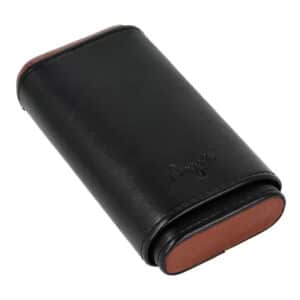 Μαύρη-Καφέ Δερμάτινη Πουροθήκη για 3 Πούρα Δαχτυλίδι 46 (813100)