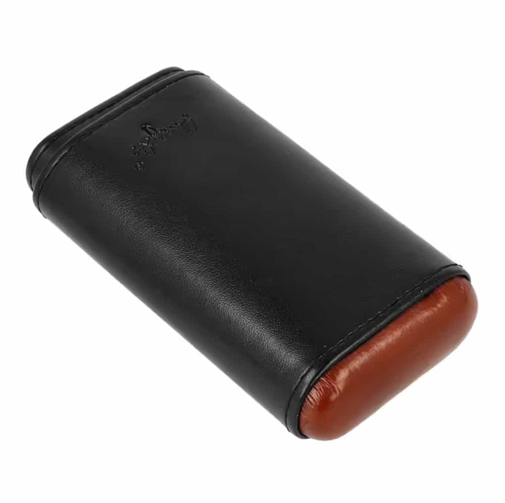 Μαύρη-Καφέ Δερμάτινη Πουροθήκη για 3 Πούρα Δαχτυλίδι 46 (813100)