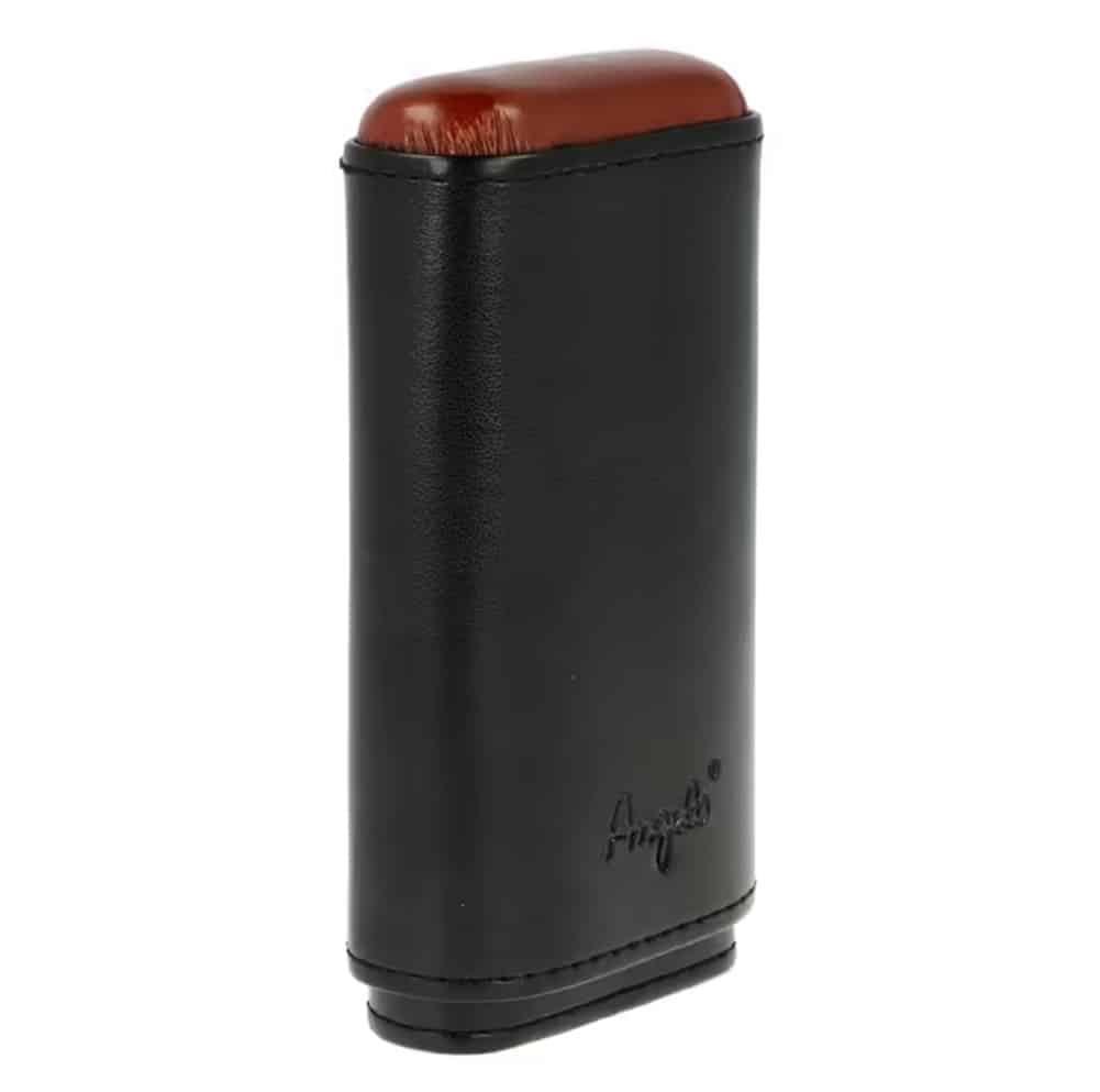 Μαύρη-Καφέ Δερμάτινη Πουροθήκη για 3 Πούρα Δαχτυλίδι 46 (813100)