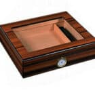 Humidor / Υγραντήρας με γυάλινο παράθυρο για 20 πούρα Καφέ ξύλινος