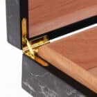 Υγραντήρας / Humidor Ξύλινος Με Εφέ Μαρμάρου για 20 πούρα ανοιχτό καπάκι χρυσοί μεντεσέδες