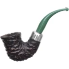 St. Patrick's Day 2022 (XL11) Fishtail (9mm) Πίπα Καπνού ξύλινη καφέ χρώματος με πράσινο επιστόμιο