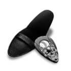 Μαύρος Skull Πουροκόπτης Γκιλοτίνα 54 Ring μεταλλικός μαζί με τη δερμάτινη μαύρη θήκη του