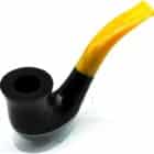 10 Μαύρη-Κίτρινη Λεία Πίπα Καπνού ξύλινη