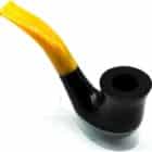 10 Μαύρη-Κίτρινη Λεία Πίπα Καπνού ξύλινη