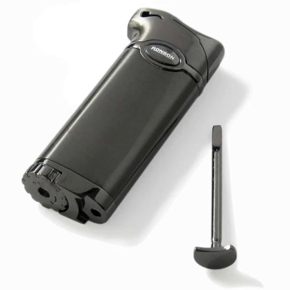 Αναπτήρας Πίπας Καπνού Gunmetal με ενσωματωμένο Tamper χρώμα gunmetal