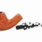 Pulcinella 645 KS Smooth Πίπα Καπνού ξύλινη καφέ χρώμα ασπρόμαυρο στόμιο