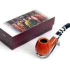 Pulcinella 645 KS Smooth Πίπα Καπνού ξύλινη καφέ χρώμα ασπρόμαυρο στόμιο μαζί με το κουτί της