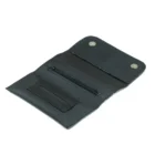 PU Leather μαύρη Δερμάτινη Θήκη Καπνού με φερμουάρ