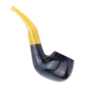 01 Μπλε / Κίτρινη Λεία Πίπα Καπνού ξύλινη