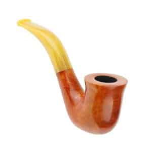 10 Πορτοκαλί / Κίτρινη Λεία Πίπα Καπνού ξύλινη