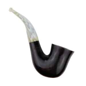 10 Μαύρη / Λευκή Λεία Πίπα Καπνού ξύλινη
