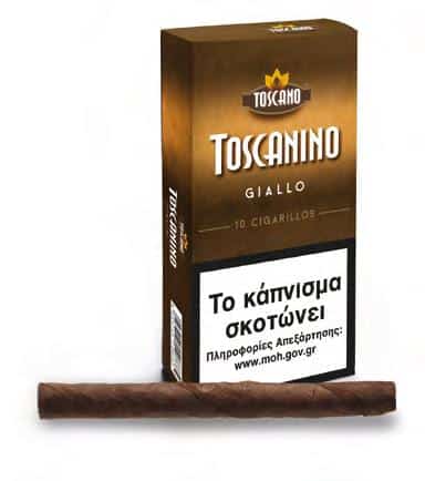 toscanino giallo cigarillos vaniglia πουράκια giallo cigarillos vaniglia πουράκια με γεύση βανίλιας μαζί με το κουτί τους