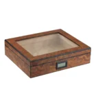 Humidor Υγραντήρας πούρων για 20 Πούρα με Παράθυρο με τζάμι καφέ χρώμα ξύλινος