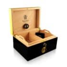 trinidad humidor υγραντήρας πούρων για 75 πούρα χρώμα κίτρινο-μαύρο ανοιχτό καπάκι