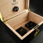 trinidad humidor υγραντήρας πούρων για 75 πούρα χρώμα κίτρινο-μαύρο ανοιχτό καπάκι