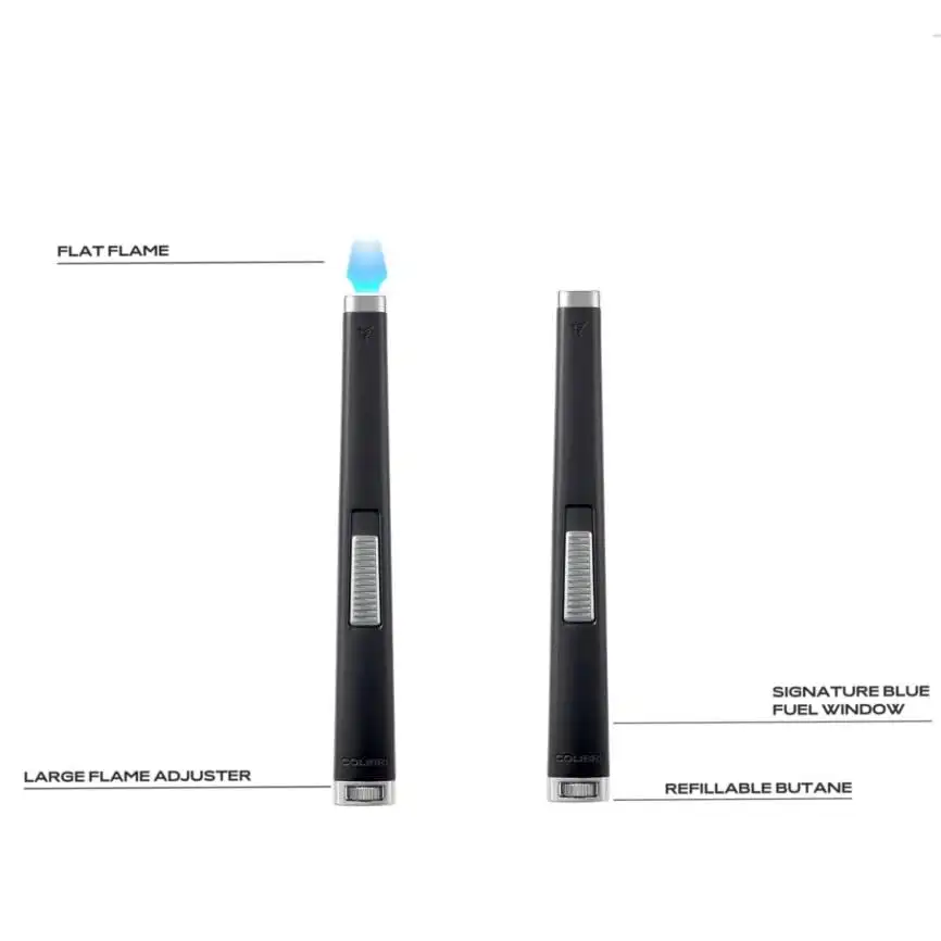 AURA Flat Flame Jet Lighter αναπτήρας Μαύρος αντιανεμικός επαναγεμιζόμενος βουτανίου αναμμένος με φλόγα
