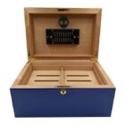 Ξύλινος Υγραντήρας humidor Cuban Flag σημαία Κούβας για 75 πούρα ξύλινος ανοιχτό καπάκι μπλε χρώμα