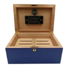 Ξύλινος Υγραντήρας humidor Cuban Flag σημαία Κούβας για 75 πούρα ξύλινος ανοιχτό καπάκι μπλε χρώμα