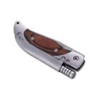 Αναδιπλούμενος Σουγιάς Από Ανοξείδωτο Ατσάλι Με Πυρόπετρα ασημένιος ξύλινη λαβή