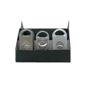 πουροκόπτης κόφτης πούρων σε διαφανή χρώμα γκρι ασημί διάφανο