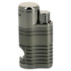 Μεταλλικός 4 Jet Αναπτήρας Με εργαλείο Punch αντιανεμικός ασημένιο χρώμα