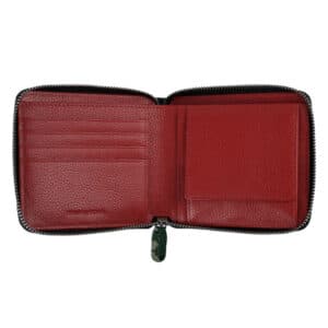 Δερμάτινο Πορτοφόλι Camo Πράσινο με Φερμουάρ ανοιχτό