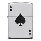 lucky ace αναπτήρας μεταλλικός ασημένιος