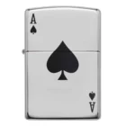 lucky ace αναπτήρας μεταλλικός ασημένιος