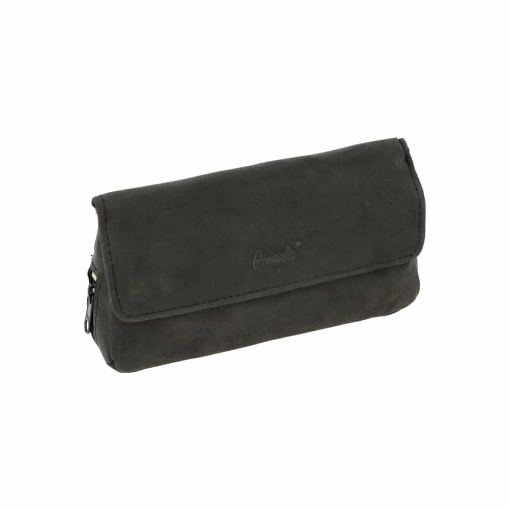 angelo θήκη πίπας καπνού Μαύρη Διπλή Δερμάτινη Θήκη Πίπας καπνού