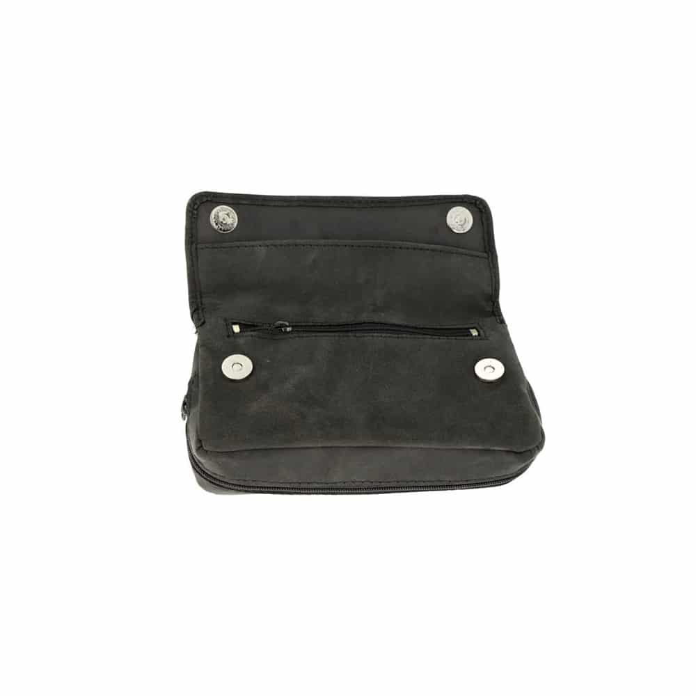 Μαύρη Διπλή Δερμάτινη Θήκη Πίπας καπνού