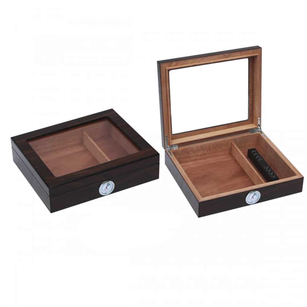 cohiba behike humidor υγραντήρας Humidor Υγραντήρας Μαύρος Σετ με Σταχτοδοχείο και Πουροκόφτη για 25-30 Πούρα