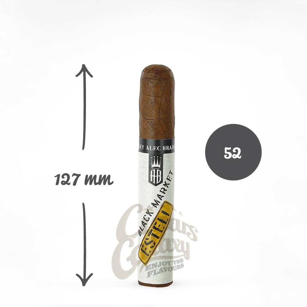 alec bradley black market esteli robusto πούρο πούρο με μεγάλο διακοσμητικό δαχτυλίδι λευκό με μήκος 127mm και δαχτυλίδι 52