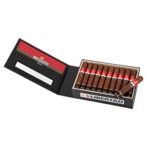 κουτί πούρων μαύρο κόκκινο γεμάτο με πούρα